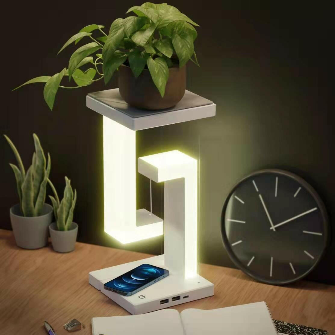 Creative Smartphone Wireless Charging Suspension Table Lamp Balance Lamp Floating For Home Bedroom.