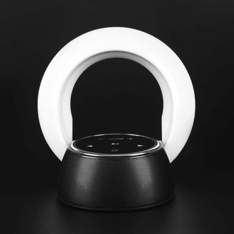 Creative Bluetooth Subwoofer Stereo Speaker LED Desk Lamp Stepless Dimming Folding Touch Atmosphere Night Light.