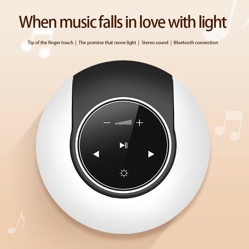 Creative Bluetooth Subwoofer Stereo Speaker LED Desk Lamp Stepless Dimming Folding Touch Atmosphere Night Light.