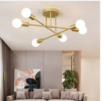 Bedroom Living Room Dining Room 6 Head Ceiling Lights Industrial Wind Iron Art.