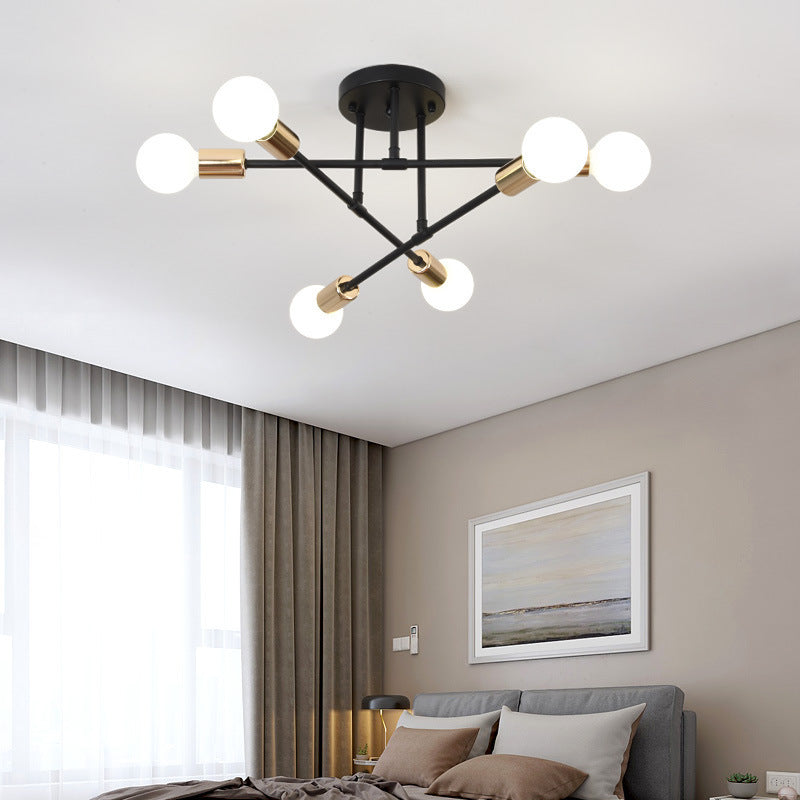 Bedroom Living Room Dining Room 6 Head Ceiling Lights Industrial Wind Iron Art.