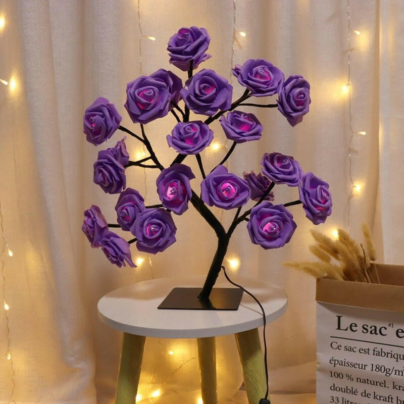 Bedroom Room Rose Tree Lamp Decoration.