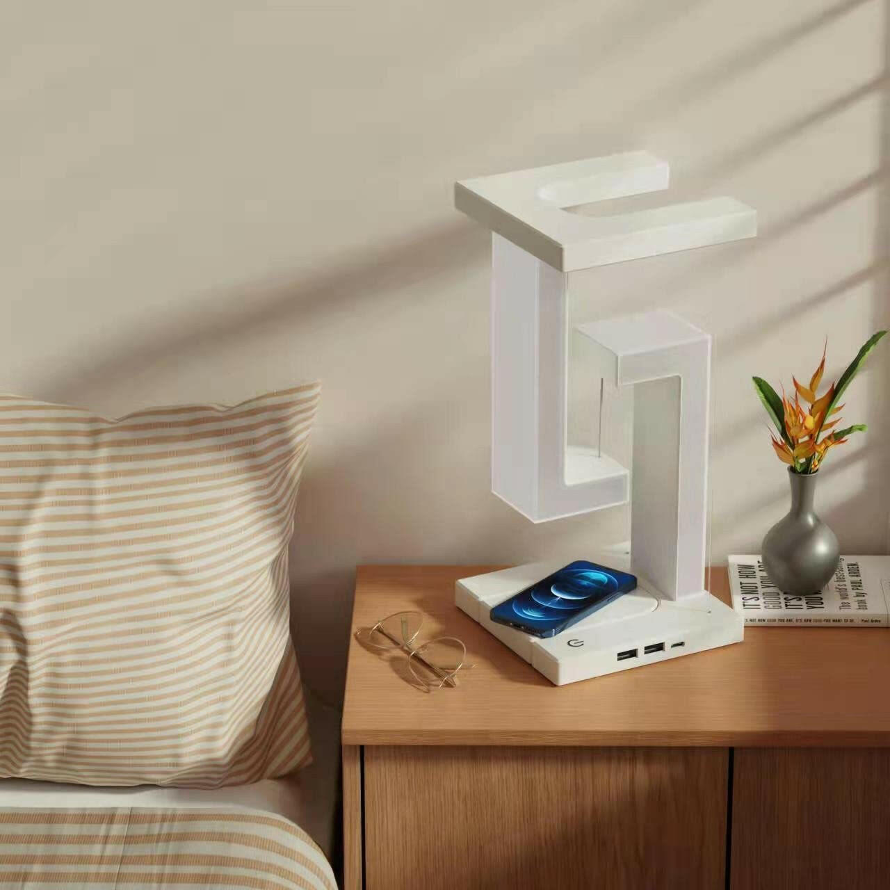 Creative Smartphone Wireless Charging Suspension Table Lamp Balance Lamp Floating For Home Bedroom.