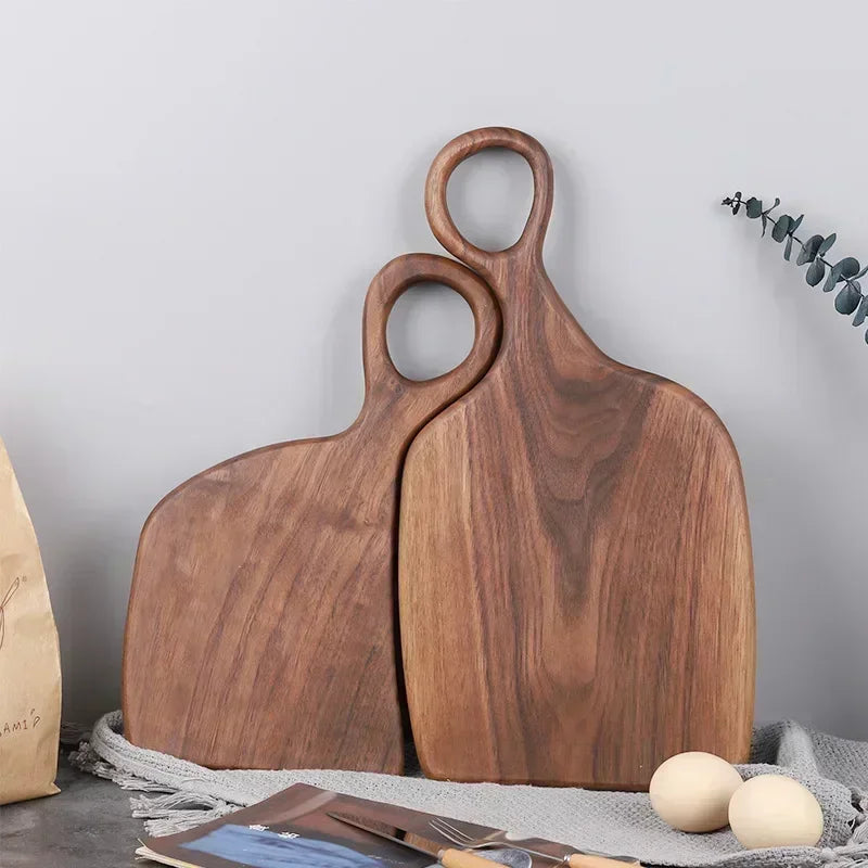 Unique Natural Black Walnut Solid Chopping Boards Set (2).