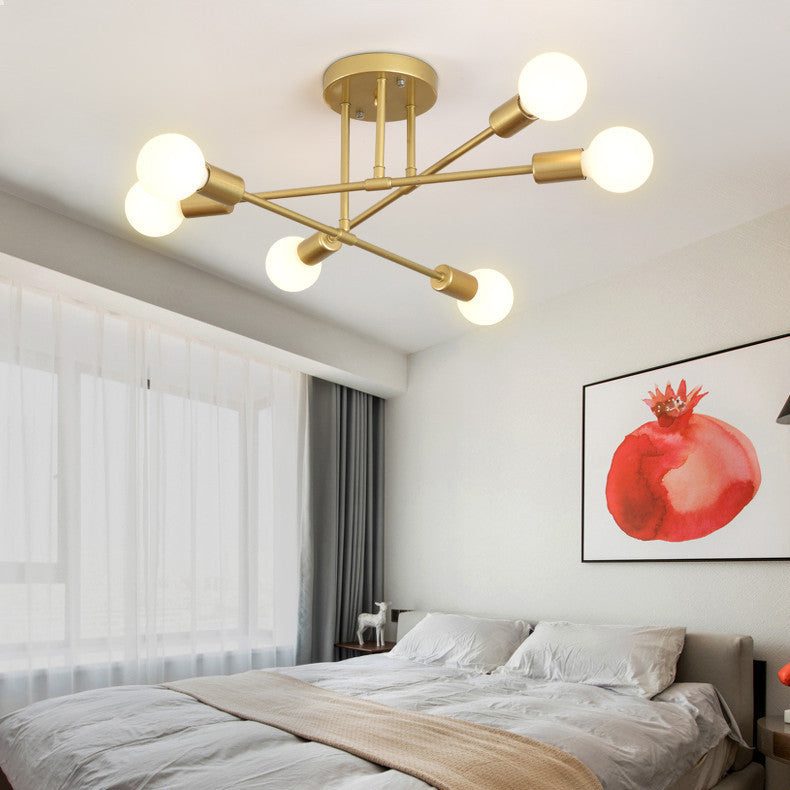 Bedroom Living Room Dining Room 6 Head Ceiling Lights Industrial Wind Iron Art.