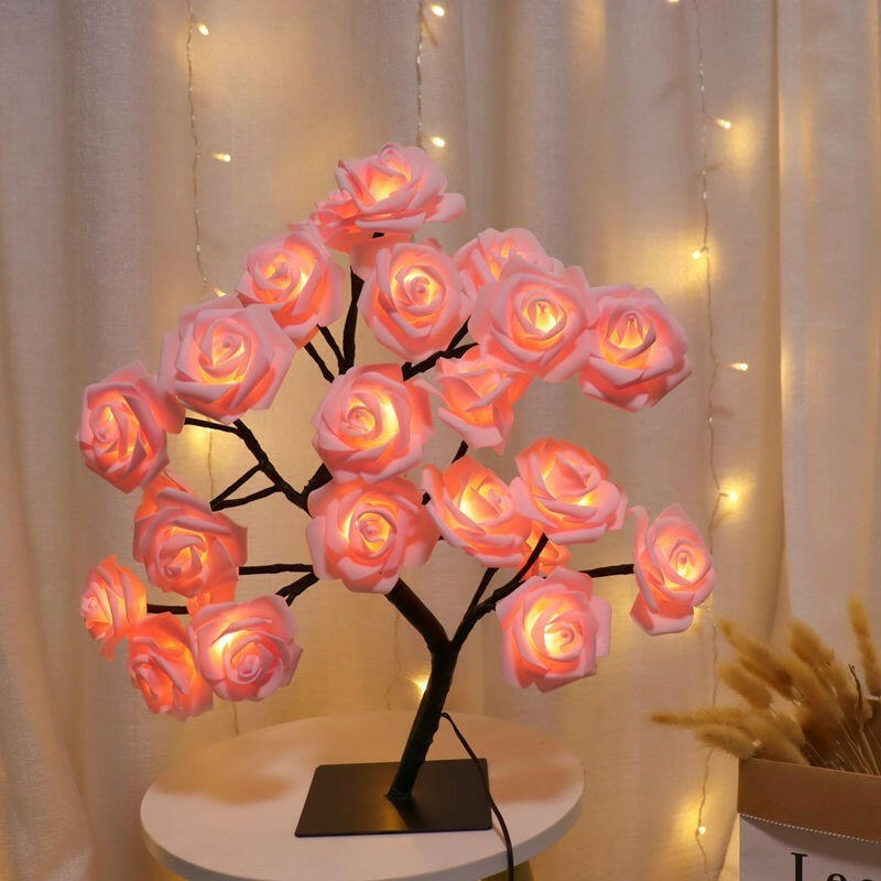 Bedroom Room Rose Tree Lamp Decoration.