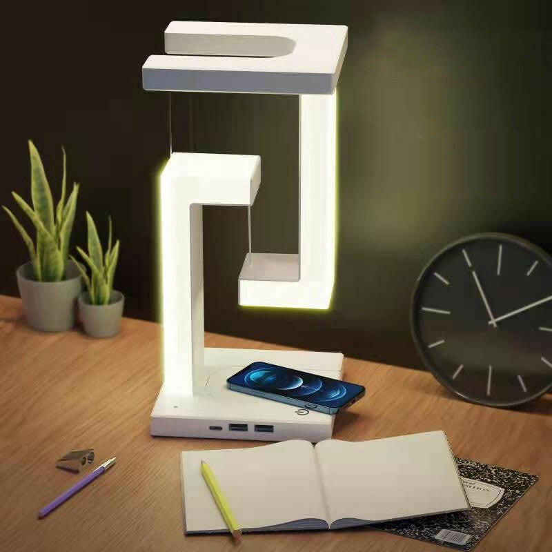 Creative Smartphone Wireless Charging Suspension Table Lamp Balance Lamp Floating For Home Bedroom.